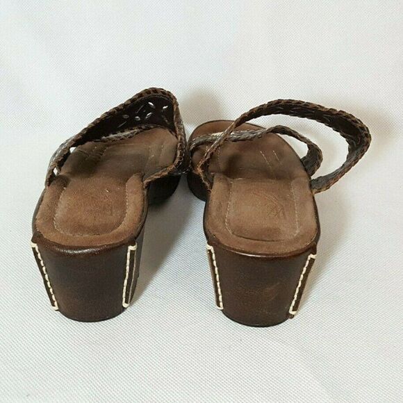 NEW White Mountain Slide Sandals Sz 6 Brown Laser Cut Embroidered - Picture 7 of 7